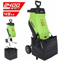 Biotrituratore Elettrico Tritafoglie 2400W Trituratore Compostaggio Foglie 45LT