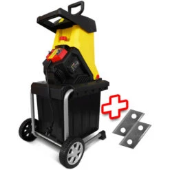 GARDEO PRO GBV2502LW - Trituratore Elettrico 2500W Con Ruote, Capacità Sacco Di Raccolta 50 Litri