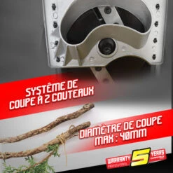 GARDEO PRO GBV2502LW - Trituratore Elettrico 2500W Con Ruote, Capacità Sacco Di Raccolta 50 Litri -Diserbo Forniture Negozio 13400554 4