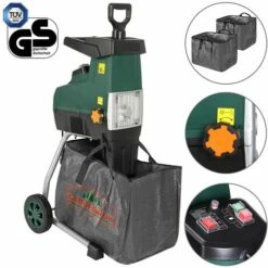 Gardebruk Biotrituratore Elettrico Silenzioso 2800W Triturare Rami Con Un Diametro Di Max. 44mm Con 2X Contenitore Da Raccolta Da 60L Trituratori Da Giardino Cippatore Trita Legno
