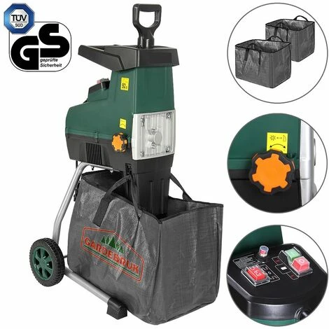 Gardebruk Biotrituratore Elettrico Silenzioso 2800W Triturare Rami Con Un Diametro Di Max. 44mm Con 2X Contenitore Da Raccolta Da 60L Trituratori Da Giardino Cippatore Trita Legno 1 Gardebruk Biotrituratore Elettrico Silenzioso 2800W Triturare Rami Con Un Diametro Di Max. 44mm Con 2X Contenitore Da Raccolta Da 60L Trituratori Da Giardino Cippatore Trita Legno