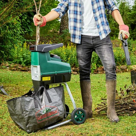 Gardebruk Biotrituratore Elettrico Silenzioso 2800W Triturare Rami Con Un Diametro Di Max. 44mm Con 2X Contenitore Da Raccolta Da 60L Trituratori Da Giardino Cippatore Trita Legno 3 Gardebruk Biotrituratore Elettrico Silenzioso 2800W Triturare Rami Con Un Diametro Di Max. 44mm Con 2X Contenitore Da Raccolta Da 60L Trituratori Da Giardino Cippatore Trita Legno - immagine 3