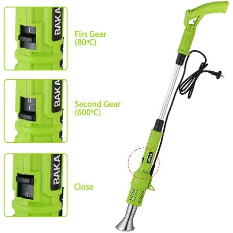 Bruciatore Erba Elettrico 2000W 230V Diserbante Termico Per Erbacce 80/600 Gradi 5 Bruciatore Erba Elettrico 2000W 230V Diserbante Termico Per Erbacce 80/600 Gradi - immagine 5