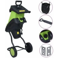 Nova Trituratore Da Giardino Elettrico Con 2 Lame Extra 2400 W Con Ruote