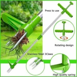 SOEKAVIA Estrattore Di Erbacce, Strumento Rotante Per La Rimozione Delle Radici Di Diserbante Verticale, Verticale, Diserbante Da Giardino Manuale Con Impugnatura Da 100 Cm E Pedale Robusto -Diserbo Forniture Negozio 36734873 4