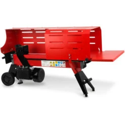 EBERTH Spaccalegna Idraulico Elettrico 2200W, Con Potenza Di Spacco Di 7t E Gabbia, Lunghezza Massima Del Legno 52cm E Diametro 25cm, Ruote Di Trasporto, 230V, Orizzontale