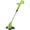 Greenworks Tagliabordi Elettrico 24V Taglio 25cm Senza Batteria E Caricatore, Avanzamento Automatico 1.65mm, Testina Motore Girevole Inclinabile G24LT
