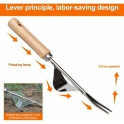 LangRay Strumento Diserbante Manuale In Acciaio Inossidabile Sgorbia Per Erbacce Con Manico In Legno Strumento Per Erbacce Da Giardino, 2 Tipi Di Strumento Pratico Per Diserbare Da Giardino (B) -Diserbo Forniture Negozio 52013711 5