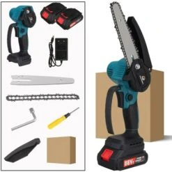 2000W Motosega Elettrica Senza Filo Da 6 Pollici Senza Spazzola Con 2 Batterie