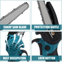 2000W Motosega Elettrica Senza Filo Da 6 Pollici Senza Spazzola Con 2 Batterie -Diserbo Forniture Negozio 54337811 4