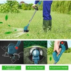 Decespugliatore A 2 Batterie Da 21V 5.0 Ah Tagliaerba Tagliabordi Elettrico -Diserbo Forniture Negozio 55434595 4