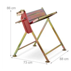 Relaxdays Cavalletto Taglialegna Con Supporto Motosega, Tagliare Legno, Misurazione, Pieghegvole, Max. 120 Kg, Dorato -Diserbo Forniture Negozio 55773678 4