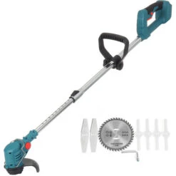 21V 450W Decespugliatore Elettrico Senza Filo Professionale Blu Senza Ruote