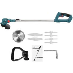 21V 450W Decespugliatore Elettrico Senza Filo Professionale Blu Senza Ruote -Diserbo Forniture Negozio 57098990 5