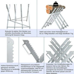 Randaco Sowingbock Metal Galvanizzato 150 Kg Di Capacità Di Carico 80x81x80 Cm Assistente Di Segale In Legno Bock Assistente In Legno Sash Sash Sash Shewbock -Diserbo Forniture Negozio 57706505 4