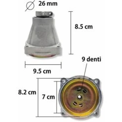 Campana Ricambio Per Decespugliatore Con Attacco A 9 Denti Diametro Asta Mm.26 -Diserbo Forniture Negozio 60284841 4