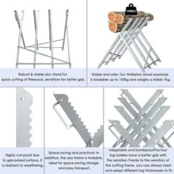 Hengda Cavalletto In Acciaio Zincato - Con Denti Da 150kg - Pieghevole 4 Cavalletti -Diserbo Forniture Negozio 60443292 3