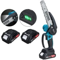 8'' Motosega Elettrica Con 2 Batterie Del Display Digitale Sega A Catena A Una Mano