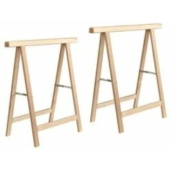 COPPIA CAVALLETTI PIEGHEVOLE PIEGHEVOLI CAVALLETTO IN LEGNO FAGGIO 75x75cm 579
