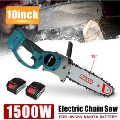 10'' 1500W Motosega A Batteria Con 2 Batterie Sega A Catena Elettrica Sega A Mano Singola Con Caricabatteria -Diserbo Forniture Negozio 69578485 4