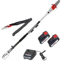 IKRA Potatore Telescopico ICPS 2020, Altezza Di Lavoro 4 M, Incl. 2 Batterie 20V, Caricabatterie Rapido E Tracolla