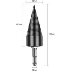 Punta Da Trapano Per Spaccalegna Punta Da Trapano Per Spaccalegna Per Legna Da Ardere Cacciavite A Cono Per Impieghi Gravosi 42 Mm Con Gambo Quadrato Rimovibile (42 Mm E Gambo Quadrato) -Diserbo Forniture Negozio 77672689 4