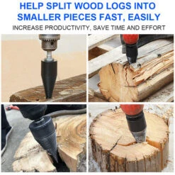 Punta Da Trapano Per Spaccalegna Punta Da Trapano Per Spaccalegna Per Legna Da Ardere Cacciavite A Cono Per Impieghi Gravosi 42 Mm Con Gambo Quadrato Rimovibile (42 Mm E Gambo Quadrato) -Diserbo Forniture Negozio 77672689 5