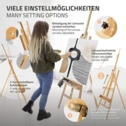 Cavalletto Treppiedi Per Pittura Disegno Arte Stand Regolabile 162-240 Cm Legno -Diserbo Forniture Negozio 80247568 3