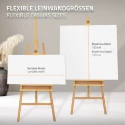 Cavalletto Treppiedi Per Pittura Disegno Arte Stand Regolabile 162-240 Cm Legno -Diserbo Forniture Negozio 80247568 4