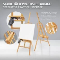Cavalletto Treppiedi Per Pittura Disegno Arte Stand Regolabile 162-240 Cm Legno -Diserbo Forniture Negozio 80247568 5