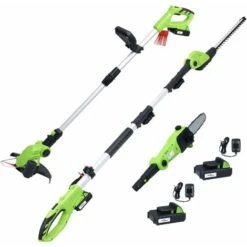 Set 3 Utensili Da Giardino A Batteria Con Batterie E Caricatori VidaXL