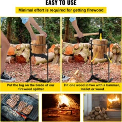 VEVOR Strumento Di Spaccatura Da Ardere In Ferro Diametro Interno Da 27,5 Cm, Splitter Per Legna In Legno Altezza Da 55,5 Cm, Log Splitter Da Legna Adatto Per Caminetto, Falò, Stufa A Legna, Braciere -Diserbo Forniture Negozio 82818093 5