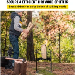 VEVOR Splitter Per Legna Da Ardere In Ferro Diametro Interno Da 27,5 Cm, Strumento Di Spaccatura In Legno Altezza Da 43,5 Cm, Log Splitter Da Legna Adatto Per Caminetto, Falò, Stufa A Legna, Braciere -Diserbo Forniture Negozio 82818266 3