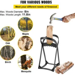 VEVOR Splitter Per Legna Da Ardere In Ferro Diametro Interno Da 33,5 Cm, Strumento Di Spaccatura In Legno Altezza Da 51,6 Cm, Log Splitter Da Legna Adatto Per Caminetto, Falò, Stufa A Legna, Braciere -Diserbo Forniture Negozio 82818356 4