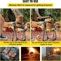 VEVOR Splitter Per Legna Da Ardere In Ferro Diametro Interno Da 33,5 Cm, Strumento Di Spaccatura In Legno Altezza Da 51,6 Cm, Log Splitter Da Legna Adatto Per Caminetto, Falò, Stufa A Legna, Braciere -Diserbo Forniture Negozio 82818356 5