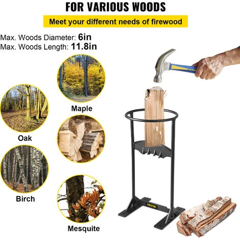 VEVOR Splitter Per Legna Da Ardere In Ferro Diametro Interno Da 21 Cm, Strumento Di Spaccatura In Legno Altezza Da 43,2 Cm, Log Splitter Da Legna Adatto Per Caminetto, Falò, Stufa A Legna, Braciere 4 VEVOR Splitter Per Legna Da Ardere In Ferro Diametro Interno Da 21 Cm, Strumento Di Spaccatura In Legno Altezza Da 43,2 Cm, Log Splitter Da Legna Adatto Per Caminetto, Falò, Stufa A Legna, Braciere - immagine 4