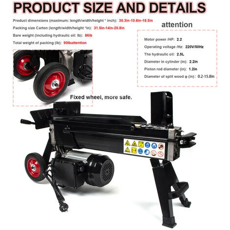 Tagliatronchi Elettrici, 2.2 HP Legna Da Ardere Da Taglio Idraulico, Separatore Di Legno 3 Tagliatronchi Elettrici, 2.2 HP Legna Da Ardere Da Taglio Idraulico, Separatore Di Legno - immagine 3