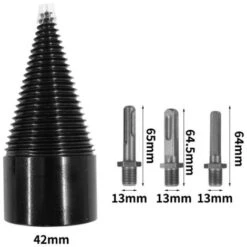 Punta Da Trapano Per Spaccalegna Punta Da Trapano Per Spaccalegna Per Legna Da Ardere Cacciavite Per Trapano Per Impieghi Gravosi 42 Mm Con 3 Gambi Rimovibili (rotondo, Quadrato, Esagonale) -Diserbo Forniture Negozio 85894655 3