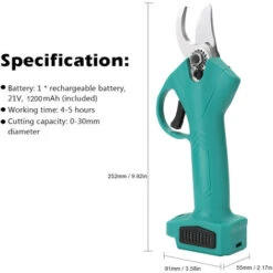 Potatore Elettrico A Batteria 21V Potatura Cesoia Efficiente Albero Da Frutto Bonsai Potatura Rami Taglierina Strumento Paesaggistico -Diserbo Forniture Negozio 85894986 3