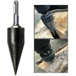 Punte Da Trapano Per Spaccalegna, Punte Da Trapano A Mano Per Legna Da Ardere Con 3 Manici, Codolo Esagonale Rotondo Quadrato Da 38 Mm -Diserbo Forniture Negozio 86185543 4