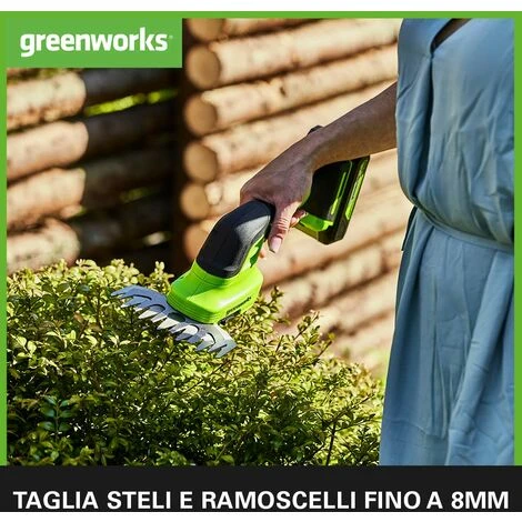 Greenworks G24SHTK2 Decespugliatore E Tagliaerba 2-in-1, Lame Da 20cm Per Steli E Ramoscelli Fino A 8mm, 2800spm, Lama Per Erba Da 15cm, Batteria 24V E Caricabatterie, Garanzia 3 Anni 2 Greenworks G24SHTK2 Decespugliatore E Tagliaerba 2-in-1, Lame Da 20cm Per Steli E Ramoscelli Fino A 8mm, 2800spm, Lama Per Erba Da 15cm, Batteria 24V E Caricabatterie, Garanzia 3 Anni - immagine 2