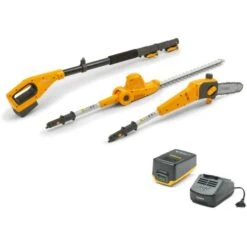 STIGA Multitool A Batteria MT 100e Kit, Tagliasiepi E Potatore Con Prolunga Telescopica, Per Altezze Elevate E Lavori Facili E Veloci, Batteria E Caricatore Inclusi