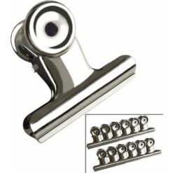 MINKUROW Bulldog Clip 38mm Raccoglitore Di Carta Rotondo Fermacarte In Metallo Argento Forniture Per Ufficio A Casa - 12 Pezzi