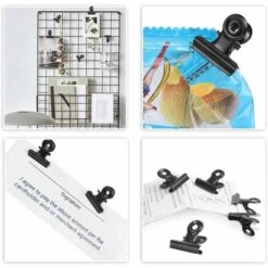 MINKUROW Piccole Clip, 50 Clip In Metallo Per Raccoglitori Bulldog, 22 Mm Fermagli Per Carta Bulldog, Clip A Cerniera Nere Per Sacchetti Di Cibo, Foto, Articoli Per La Casa E L'ufficio (nero) -Diserbo Forniture Negozio 91850506 5