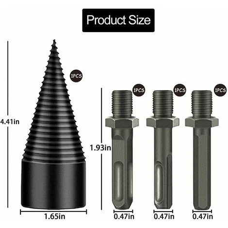 Spaccalegna, Punta Per Spaccalegna Da 42 Mm, Spaccalegna Affusolato Per Punte Da Trapano Per La Lavorazione Del Legno E Frese Per La Lavorazione Del Legno, Utensile Cippatore Per Legno A Cono A Vite D 2 Spaccalegna, Punta Per Spaccalegna Da 42 Mm, Spaccalegna Affusolato Per Punte Da Trapano Per La Lavorazione Del Legno E Frese Per La Lavorazione Del Legno, Utensile Cippatore Per Legno A Cono A Vite D - immagine 2