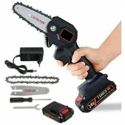 MINI SEGA ELETTRICA A BATTERIA 24V MOTOSEGA PORTATILE POTATURA DA GIARDINO -Diserbo Forniture Negozio 92488987 5