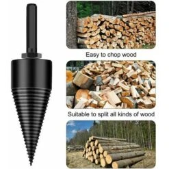 Spaccalegna, Punta Da Trapano Per Spaccalegna Da 42 Mm Spaccalegna Per Legno Punta Da Trapano Per Spaccalegna Per Trapano Per Impieghi Gravosi Acciaio Ad Alta Velocità Con 3 Manici E Guanti -Diserbo Forniture Negozio 94168484 3