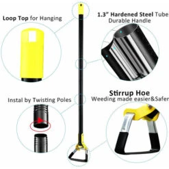 Zappa Attrezzo Da Giardino In Acciaio Inox Per Diserbo Anello Per Terreni Sciolti Giardinaggio Manico Lungo Staffa Per Diserbo Regolabile Per Impieghi Gravosi (3 Sezioni 1,2 M) -Diserbo Forniture Negozio 94914139 3