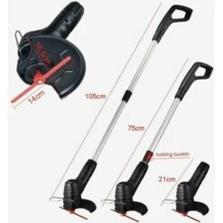 Decespugliatore Elettrico A Batteria, Tagliabordi Senza Fili Con Lama, Attrezzi Da Giardino Motorizzati, Tagliaerba A Batteria In Giardino, Con Asta Telescopica, Per Taglio Di Prati Da Giardino -Diserbo Forniture Negozio 95962723 3