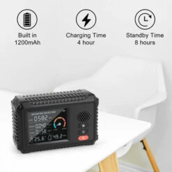 Rilevatore Di Qualità Dell'aria Multifunzionale 5 In 1 LCD Schermo Grande Anidride Carbonica CO CO2 TVOC Rilevatore Di Umidità Della Temperatura Scrivania A Casa Ufficio Monitor Della Qualità Dell'ari -Diserbo Forniture Negozio 96717084 5